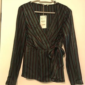 Zara TRF Collection Side Tie Blouse NWT